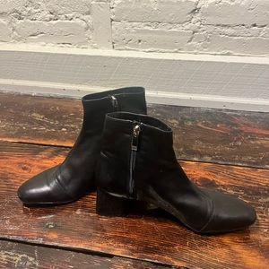 Zara Trafaluc black soft leather ankle boots size 39